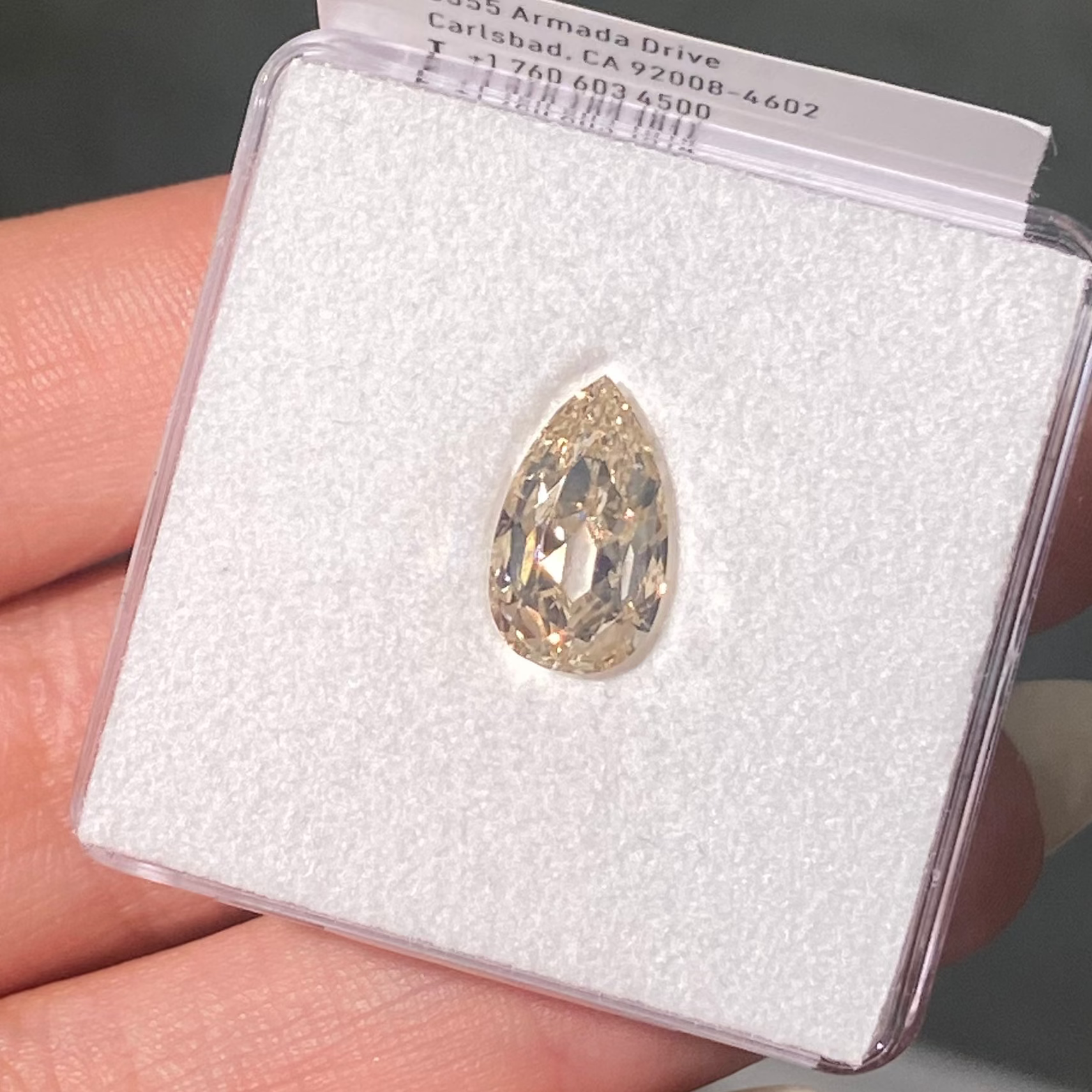 2.5ct Light Brown 'Champagne' Pear Cut Diamond
