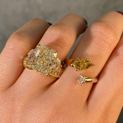 8ct Flawless Elongated Radiant Yellow Diamond Engagement Ring