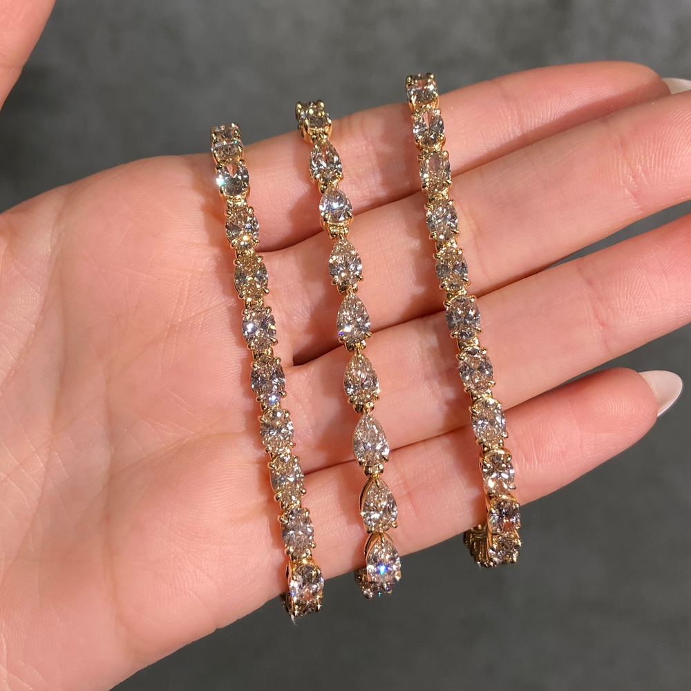 14ct Champage Oval Diamond Tennis Bracelet