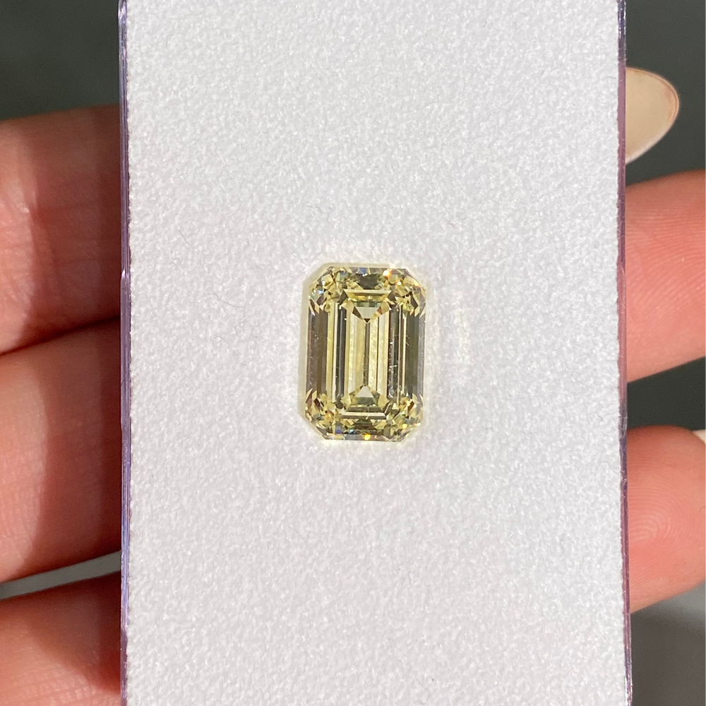 5.02 Carat Fancy Light Yellow Emerald Cut Diamond