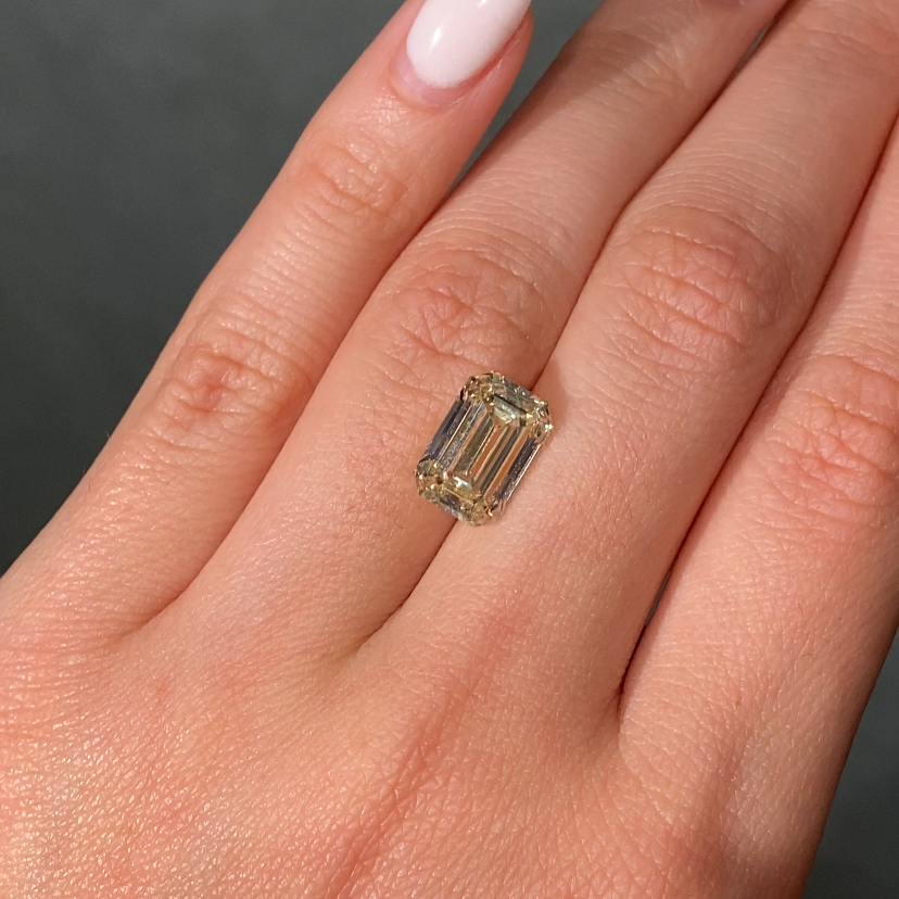5.02 Carat Fancy Light Yellow Emerald Cut Diamond