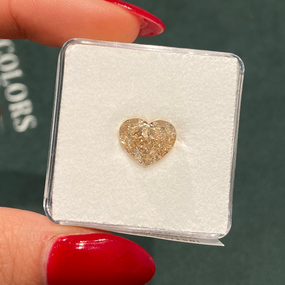 4 Carat GIA Fancy Yellow-Brown Heart Cut Diamond