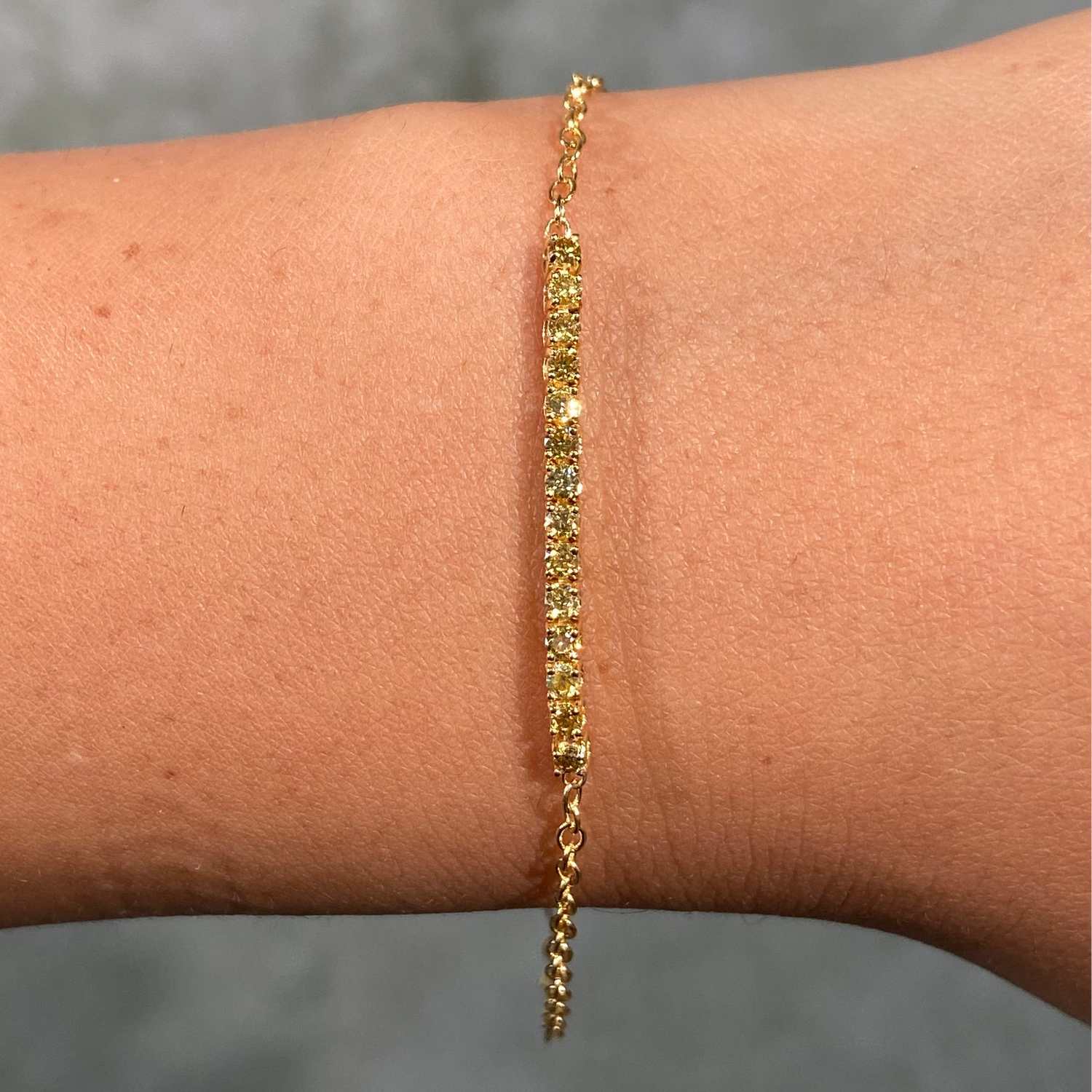Fancy Yellow Diamond Bar Bracelet