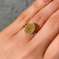 Two Tone Oval Diamond Halo Engagement Ring