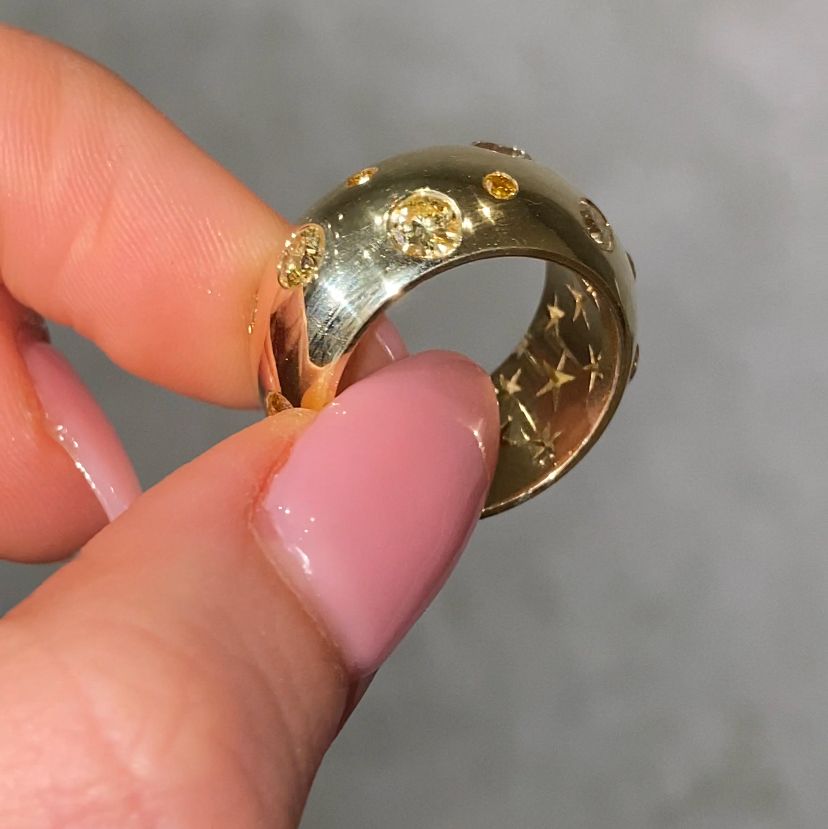 Yellow diamond band by Rare Colors by Namdar, New York City