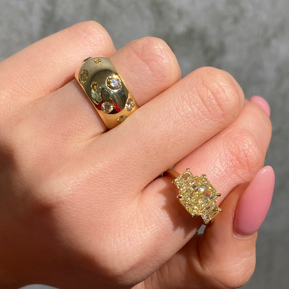 Natural Yellow diamond band — Rare Colors by Namdar NYC