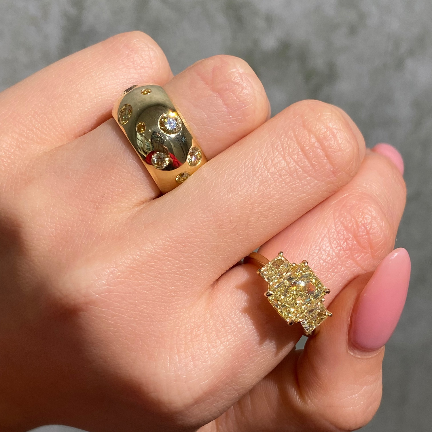 Natural Yellow diamond band — Rare Colors by Namdar NYC