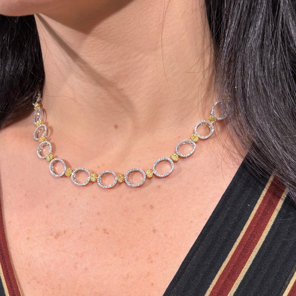 Natural 12.8ct Yellow diamond necklace — Rare Colors by Namdar NYC