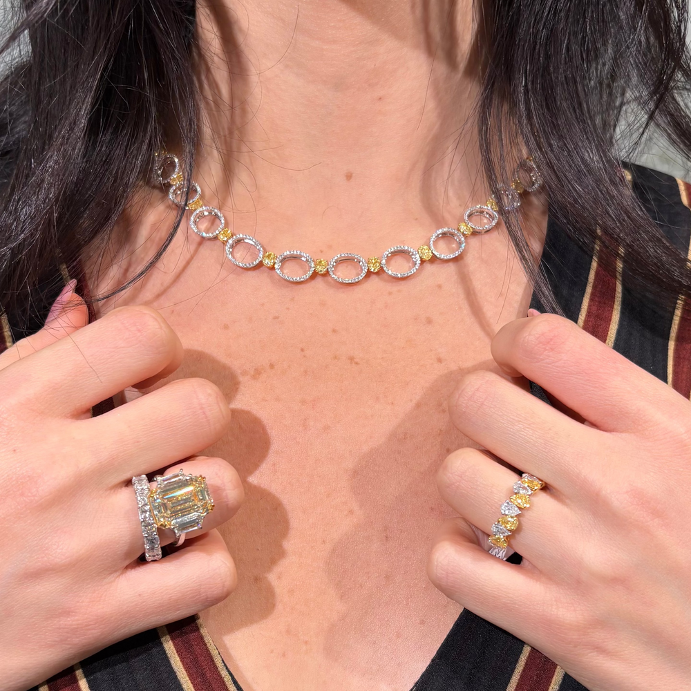 12.8ct Yellow diamond necklace, handcrafted by Rare Colors by Namdar