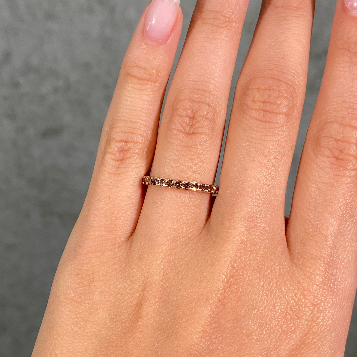 1.9ct Champagne Diamond Stackable Band in Rose Gold