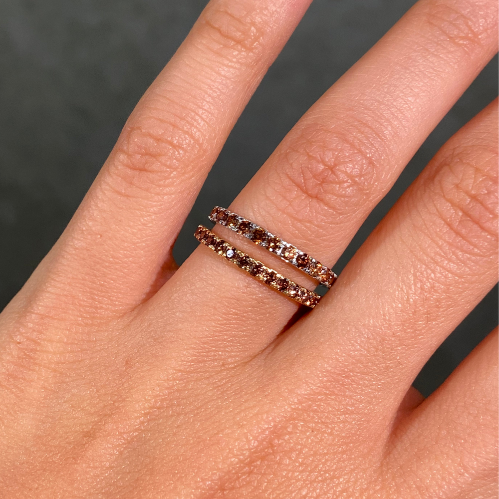 1.9ct Champagne Diamond Stackable Band in Rose Gold
