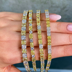 East West 3:1 Yellow Diamond Tennis Bracelet