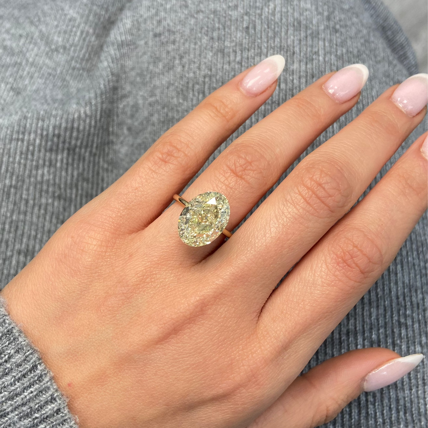 11.07ct Light Yellow Oval diamond loose stone, handcrafted by Rare Colors by Namdar