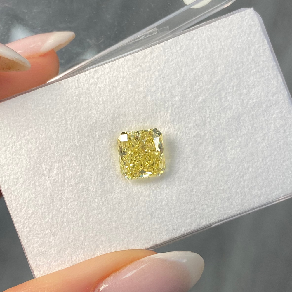 3.70ct Fancy Intense Yellow Radiant diamond loose stone by Rare Colors by Namdar, New York City