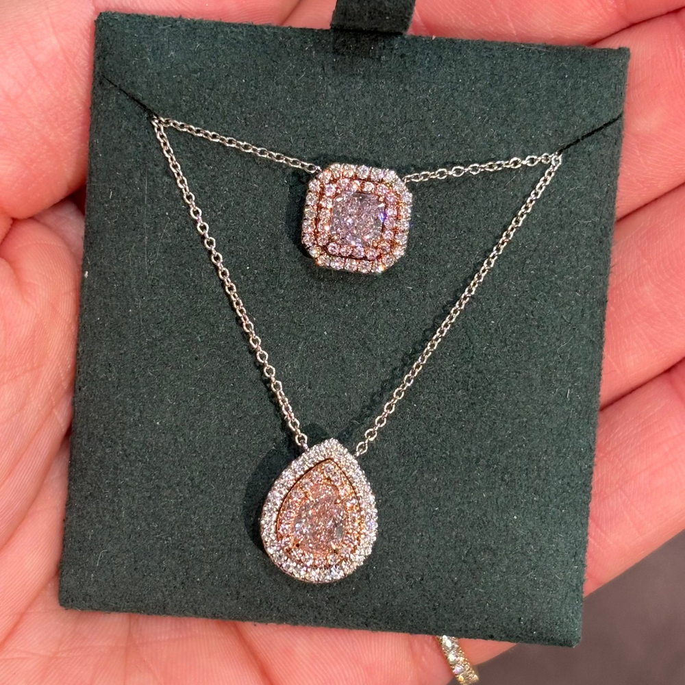 Natural Pink diamond pendant necklace — Rare Colors by Namdar NYC