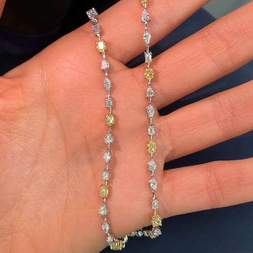 Mixed Yellow and White Diamond Bracelet