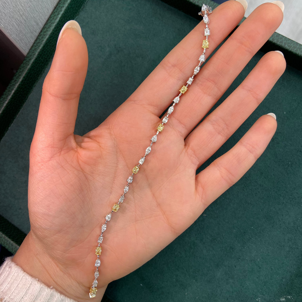 Yellow diamond bracelet, handcrafted by Rare Colors by Namdar