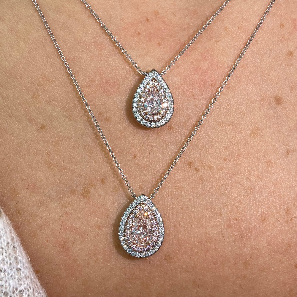 Pink Pear diamond pendant by Rare Colors by Namdar, New York City