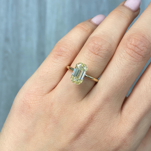 3.01ct Fancy Yellow Unique Emerald Cut Diamond