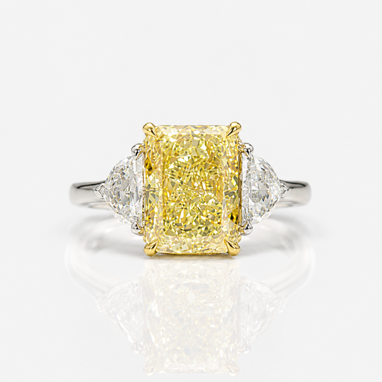 Rare Colors by Namdar 4ct Light Yellow Radiant diamond engagement ring, New York City