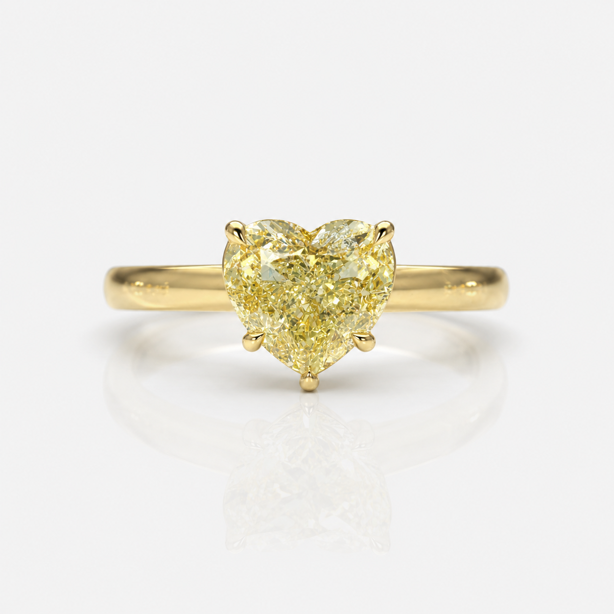 Natural 3ct Fancy Yellow Heart diamond engagement ring — Rare Colors by Namdar NYC