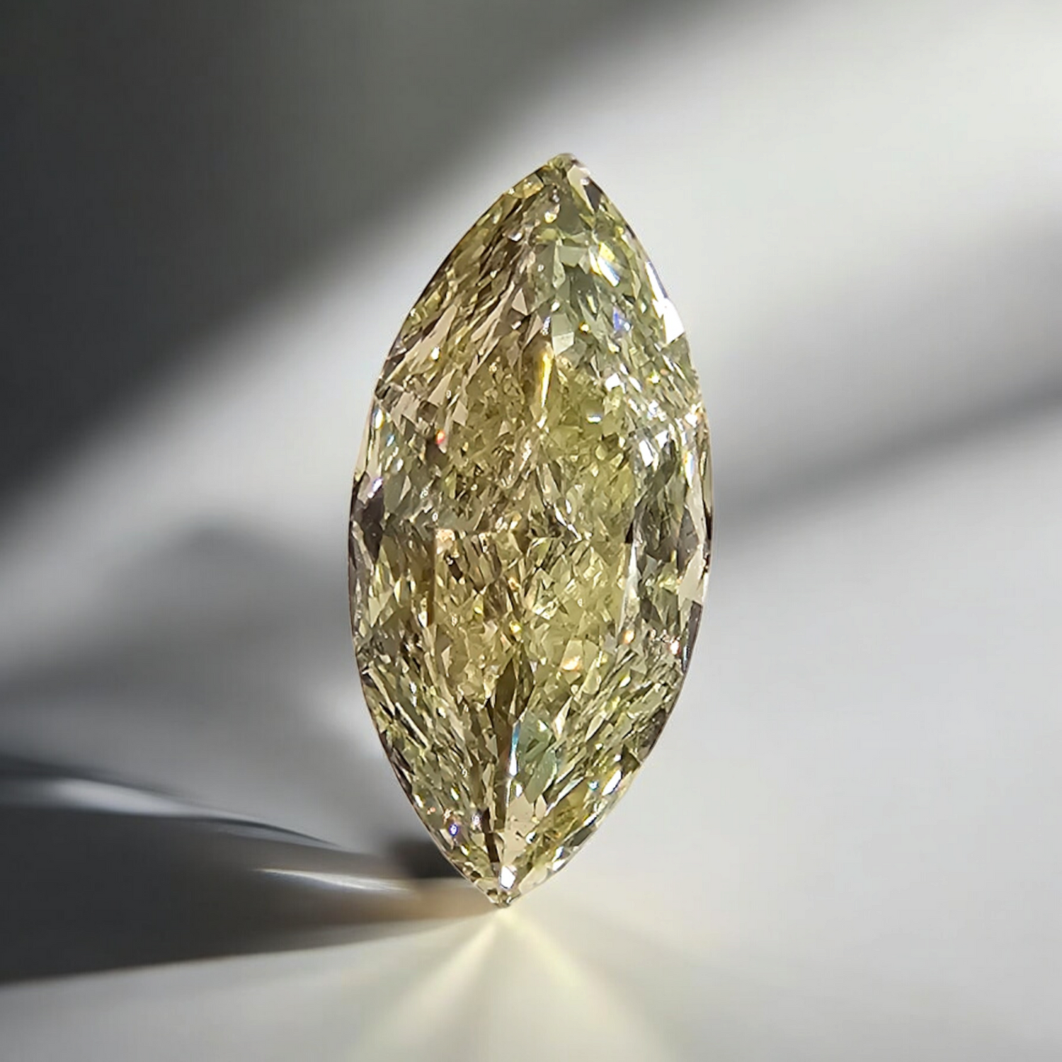 Natural 3.34ct Light Yellow Marquise diamond loose stone — Rare Colors by Namdar NYC