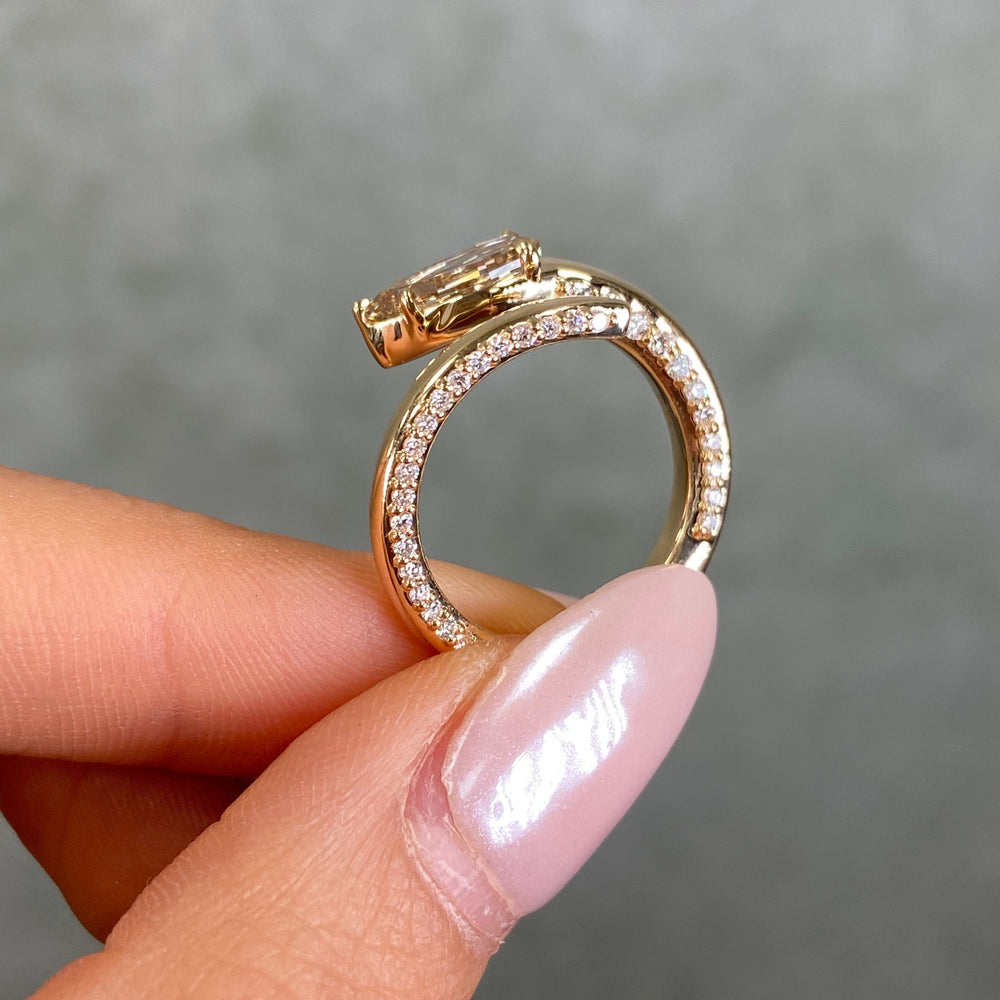 Champagne diamond ring, handcrafted by Rare Colors by Namdar