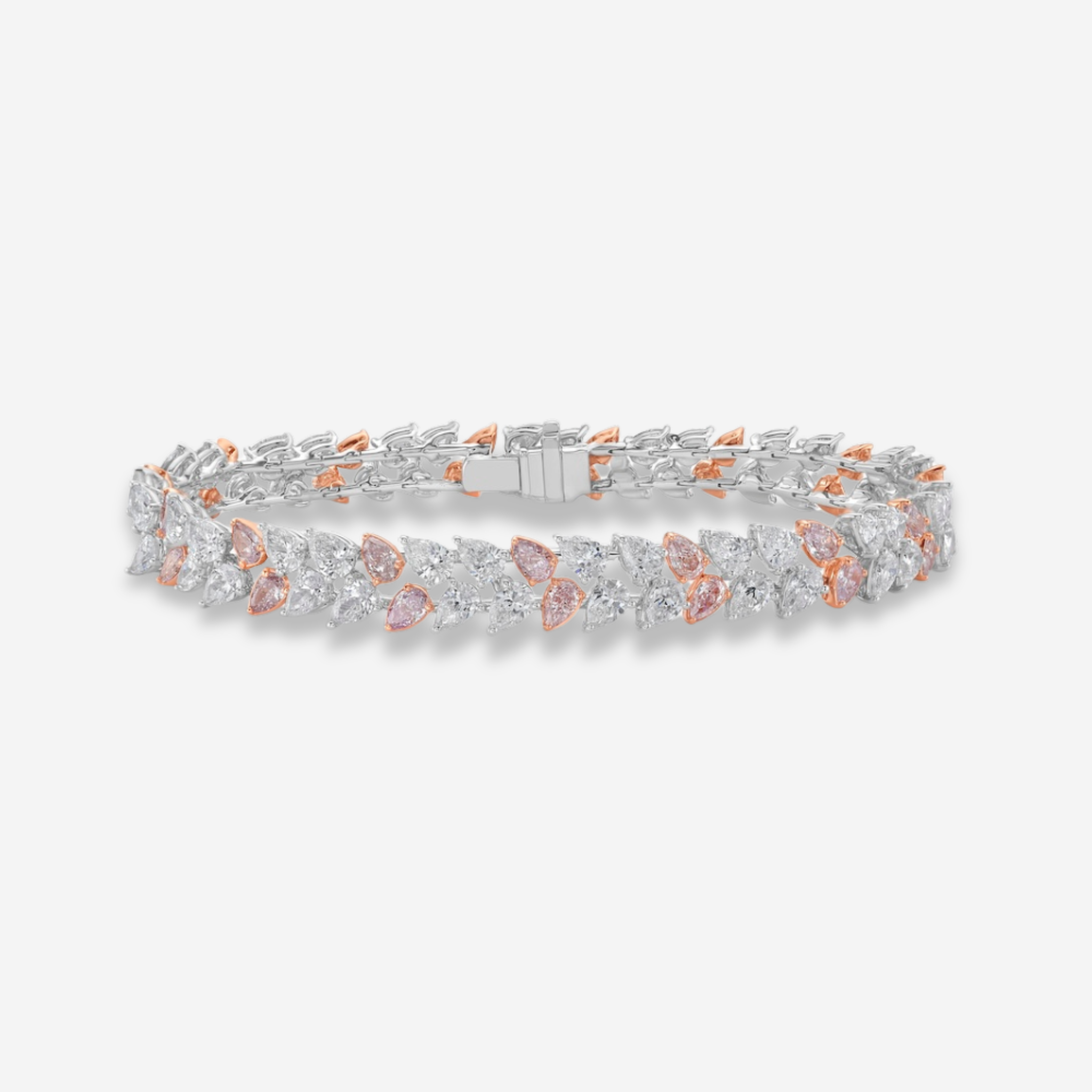 Natural 10.5ct Fancy Pink Pear diamond bracelet — Rare Colors by Namdar NYC