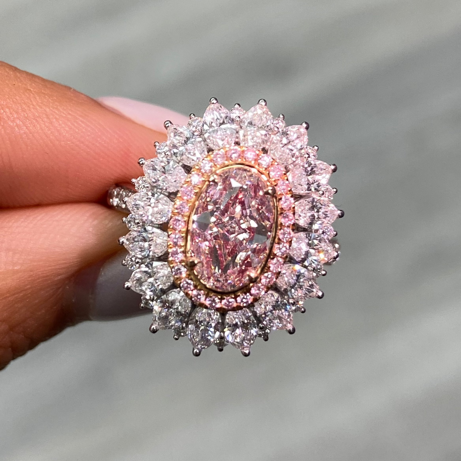 1.60ct Pink Oval ring — color diamond specialists Rare Colors by Namdar