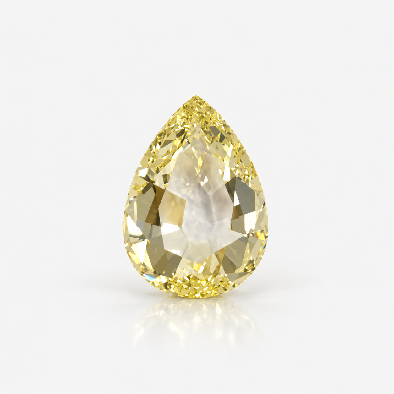 2 Carat Fancy Yellow Antique Pear Cut Diamond