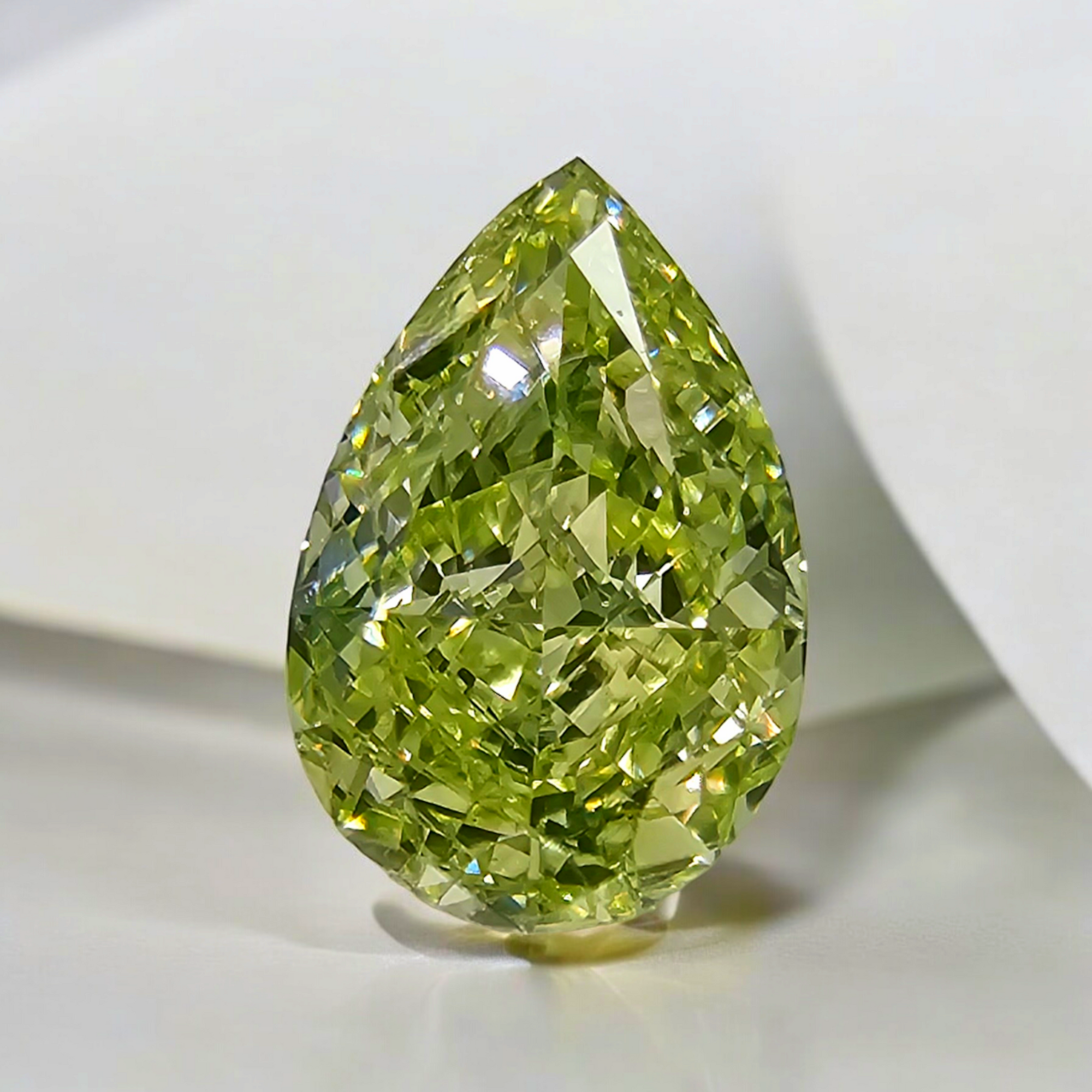 Natural 0.75ct Fancy Light Green Pear diamond loose stone — Rare Colors by Namdar NYC