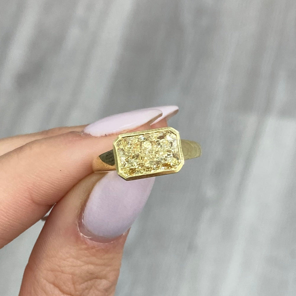 3ct Fancy Light Yellow diamond ring by Rare Colors by Namdar, New York City