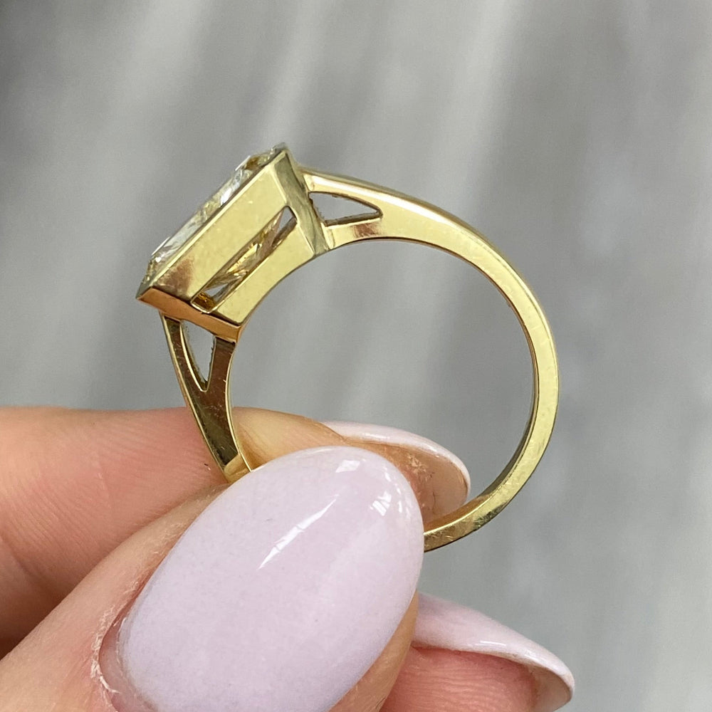 3ct Fancy Light Yellow diamond ring, handcrafted by Rare Colors by Namdar