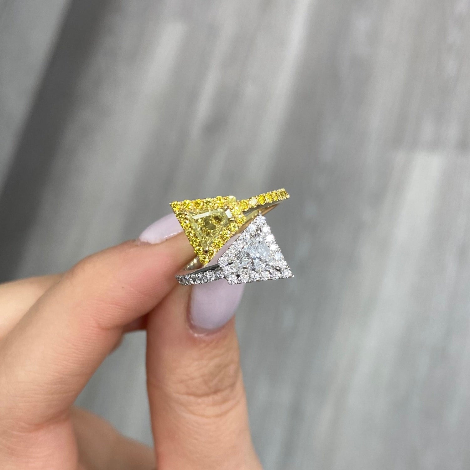 Rare Colors by Namdar 1.20ct Yellow Trillion diamond ring, New York City