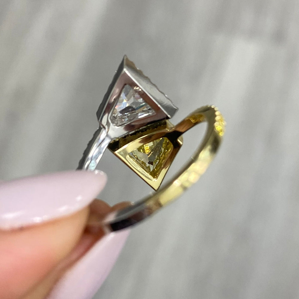 1.20ct Yellow Trillion diamond ring, handcrafted by Rare Colors by Namdar