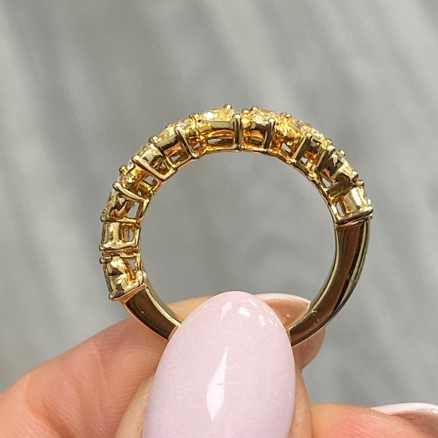 Natural Intense Yellow diamond half eternity band — Rare Colors by Namdar NYC
