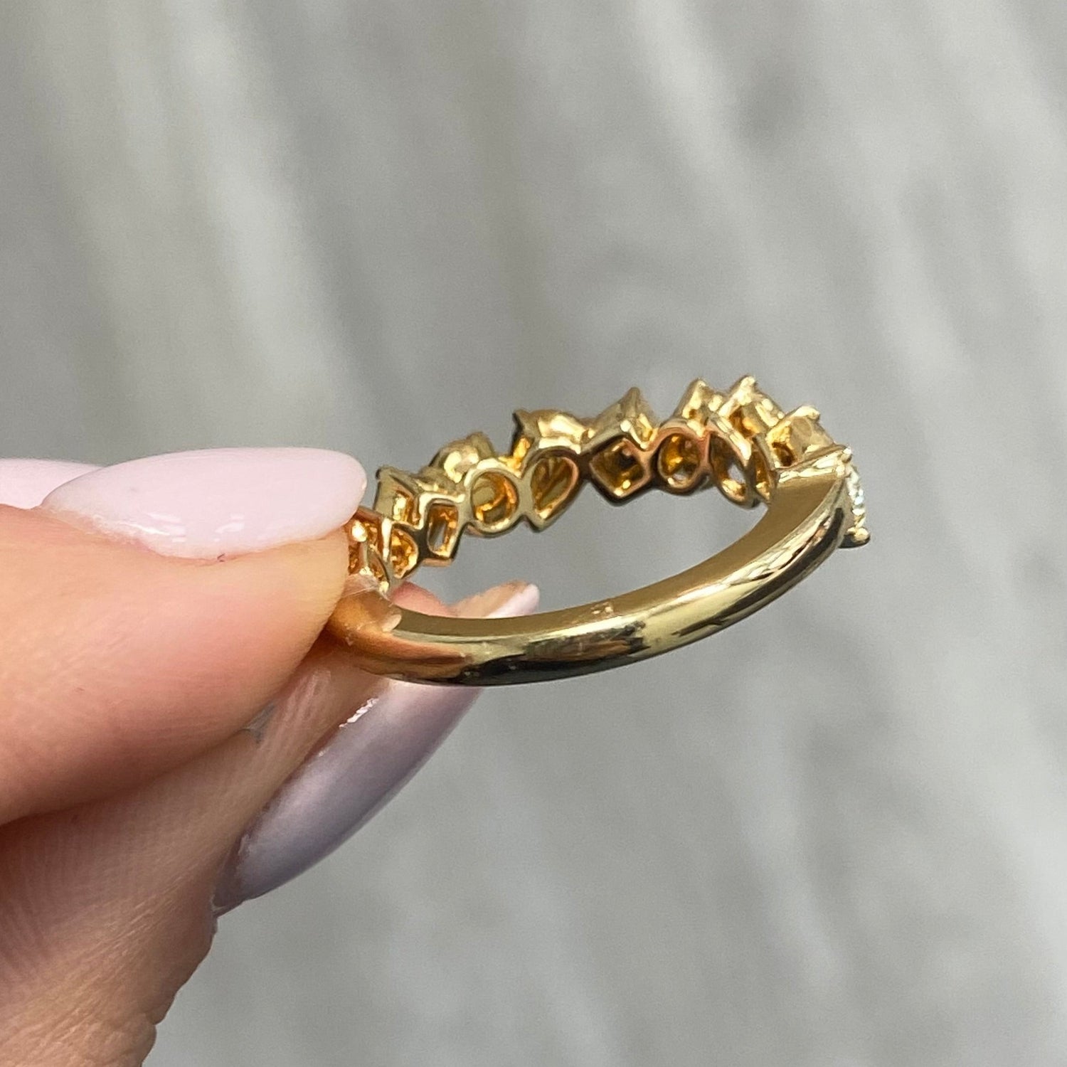 Intense Yellow diamond half eternity band, handcrafted by Rare Colors by Namdar
