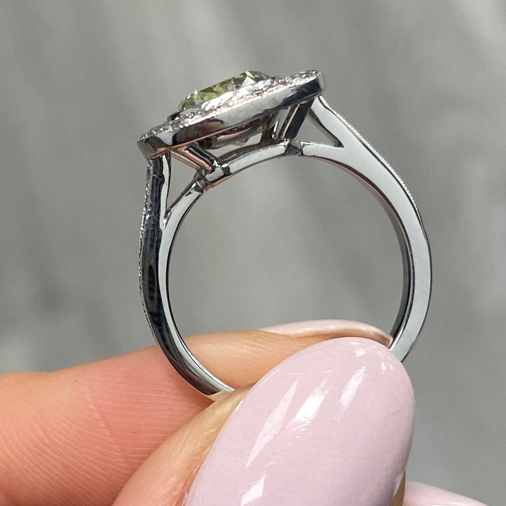 2ct Green diamond ring at Rare Colors by Namdar, 5th Avenue New York