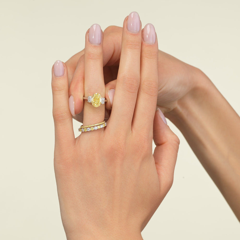 3ct Oval Yellow Diamond Engagement Ring