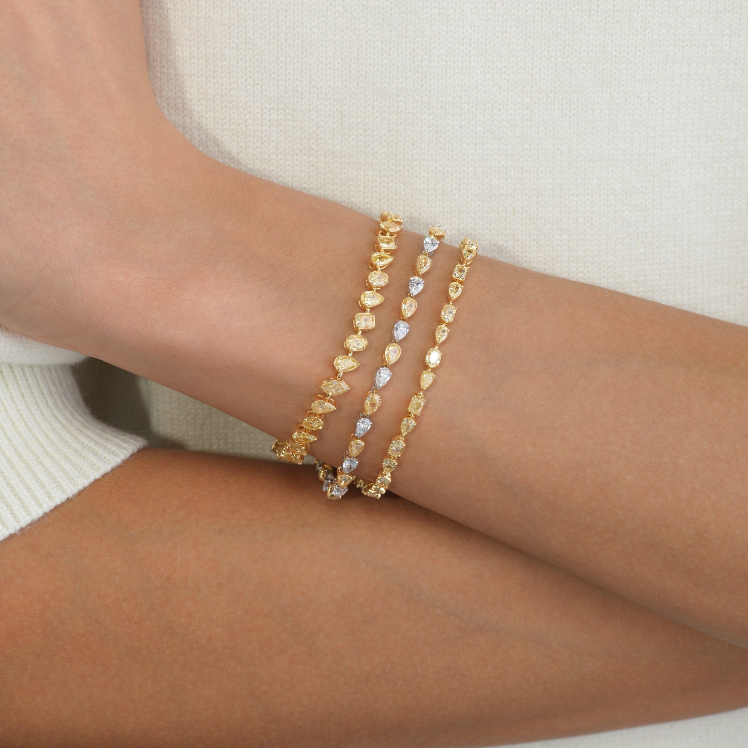 Fancy Yellow Mixed Shape Diamond Bracelet