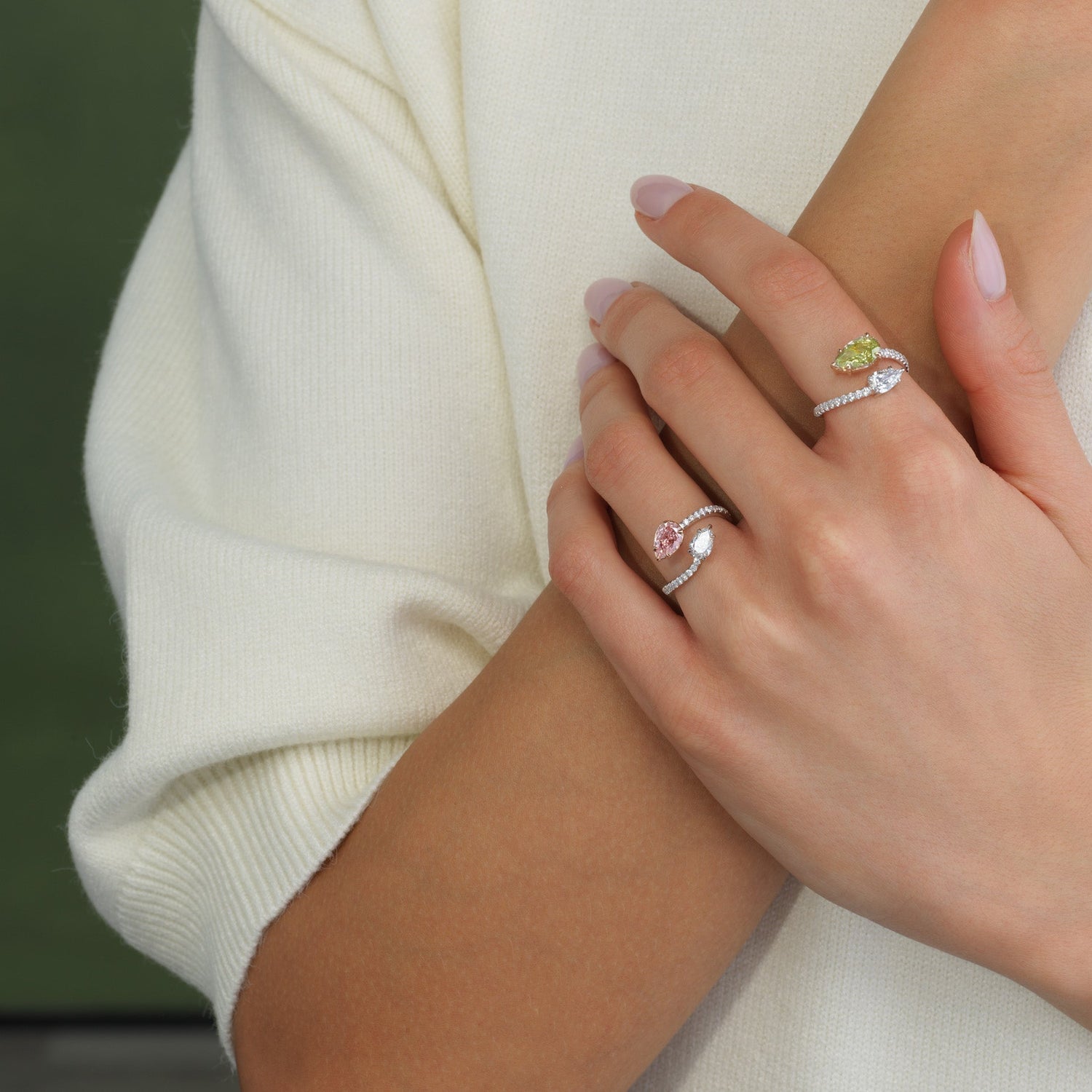 Earth Tone Diamond Spiral RIng