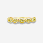 3ct Fancy Yellow Oval Diamond East West Half Eternity Band