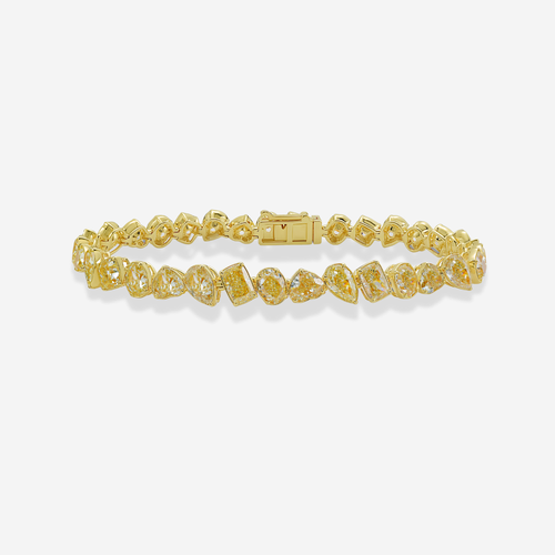 18 Carat Mixed Shape Yellow Diamond Tennis Bracelet