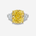 5ct Fancy Light Yellow Cushion Diamond Engagement Ring