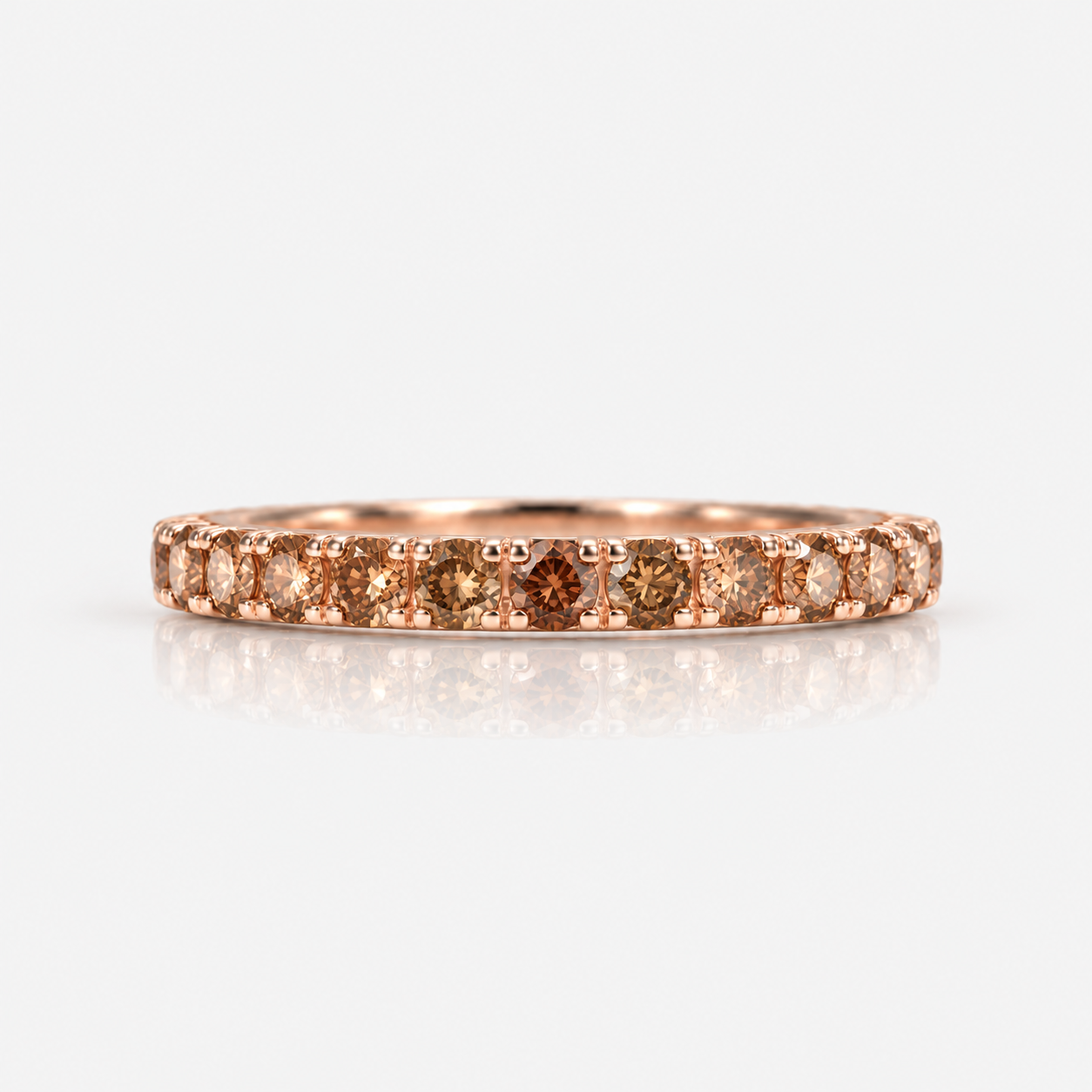 1.9ct Champagne Diamond Stackable Band in Rose Gold