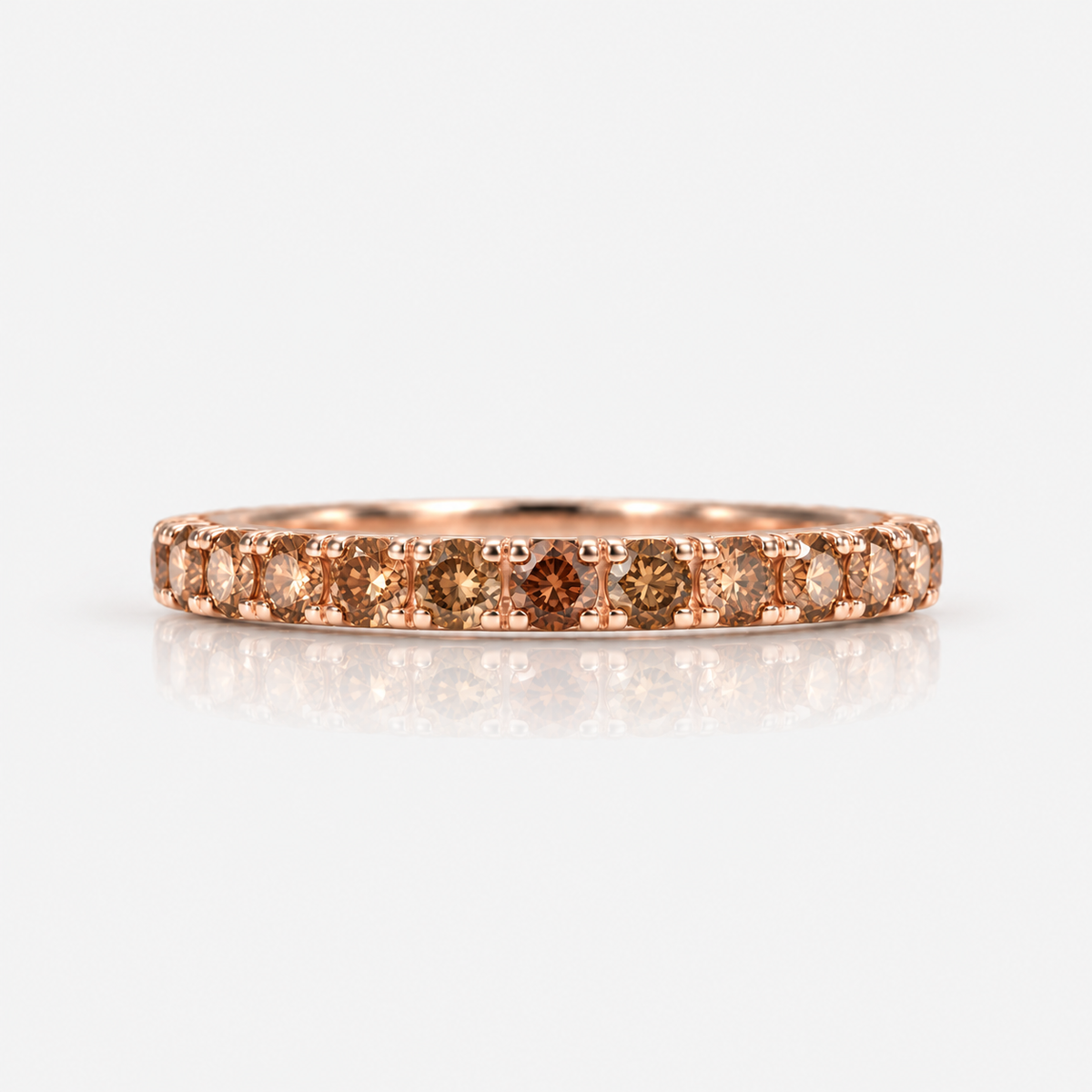 1.9ct Champagne Diamond Stackable Band in Rose Gold