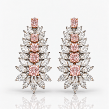 7 Carat Pink Diamond Graduating Bridal Earrings