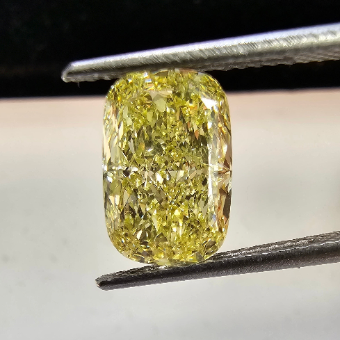 GIA 3ct Fancy Yellow Cushion diamond loose stone at Rare Colors by Namdar, 5th Avenue New York