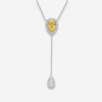 Yellow Pear Diamond Lariat Necklace