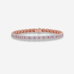 Pink Diamond Halo Bracelet